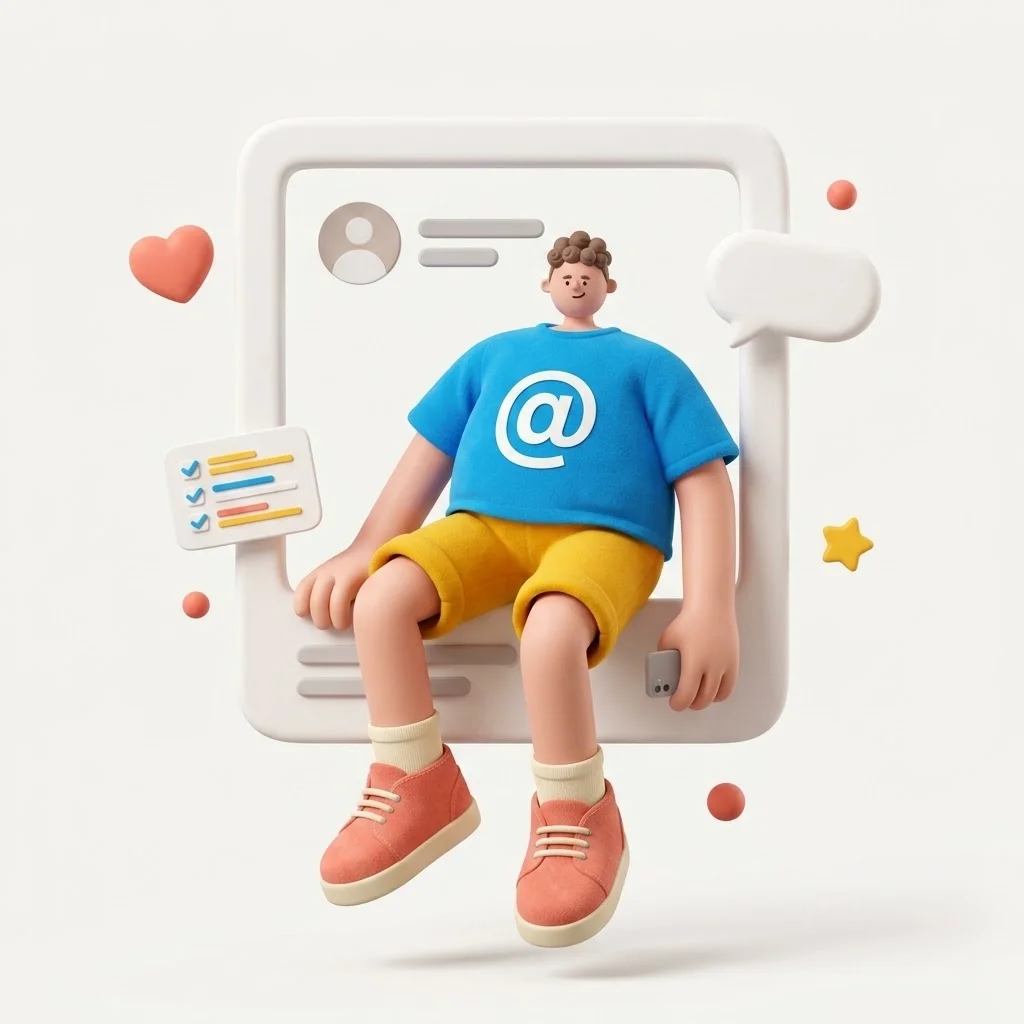 Illustration of an engaged social media community around a local brand
